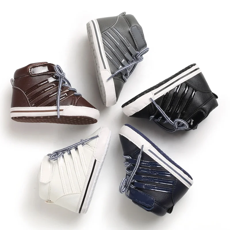 

Black High Top Newborn Basketball Casual Baby Boy Toddler Sport Shoes
