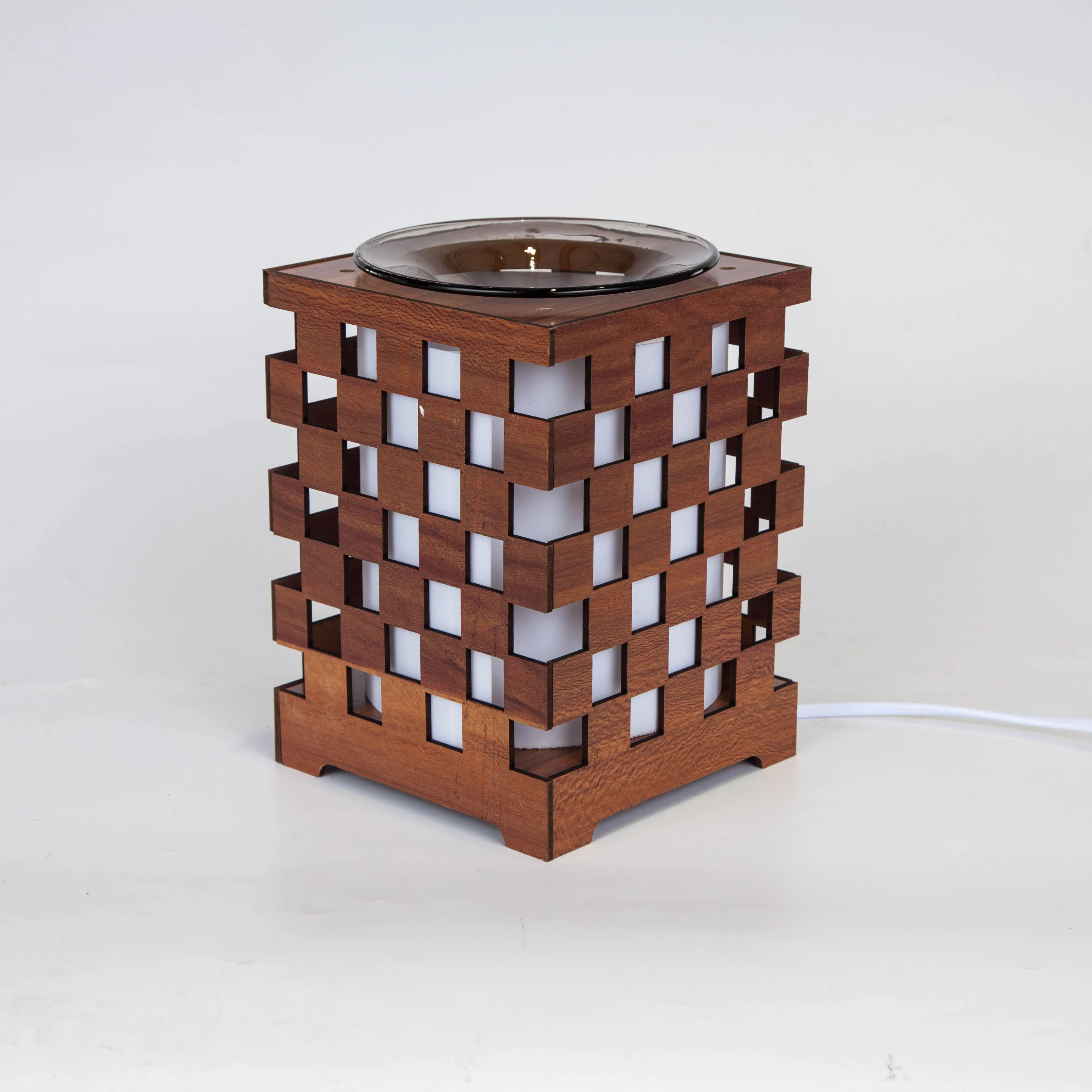 Lampada Bruciatore Per Oli Essenziali In Ceramica A Forma Di Candela - Luce Notturna E Diffusore Di Aromi