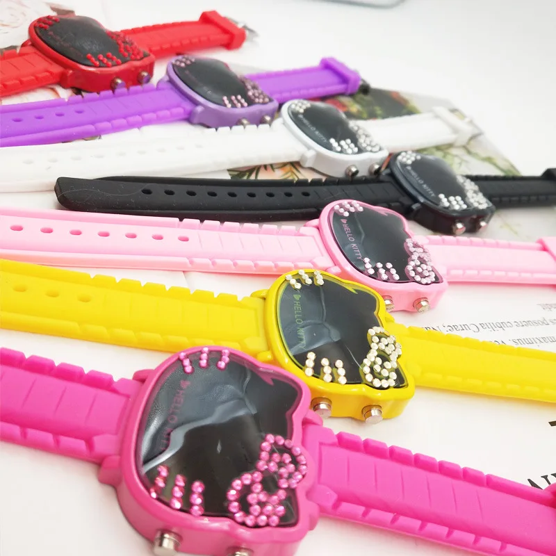 

New 2021 children's cartoon kids girl hello kitty Digita Led watch