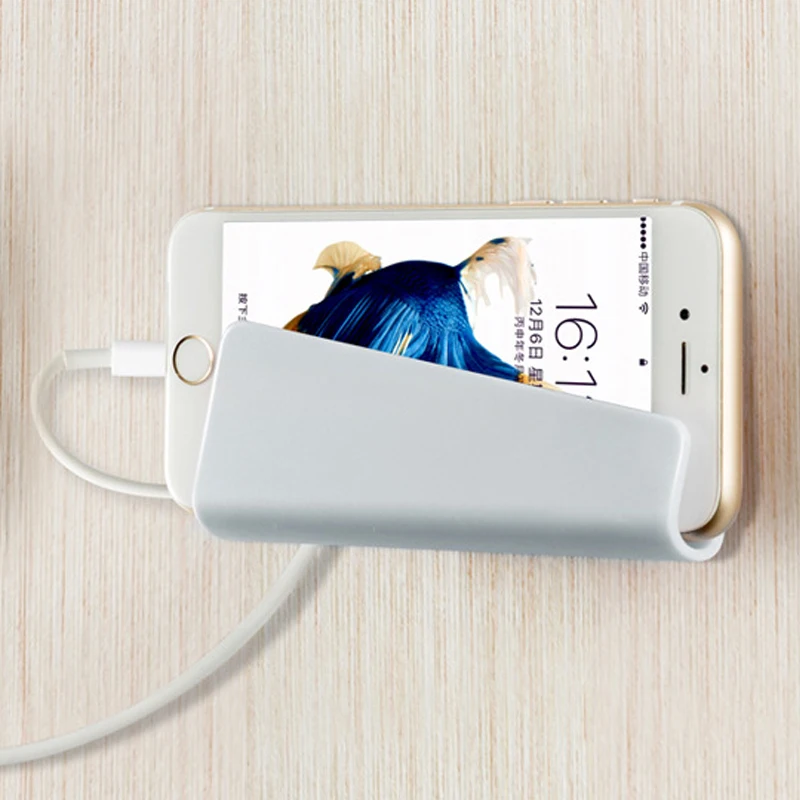 

Wall Mount Phone Holder with Adhesive Strips, Charging Holder Compatible For iPhone, Smartphone and Mini Tablet, Pink,gray,white