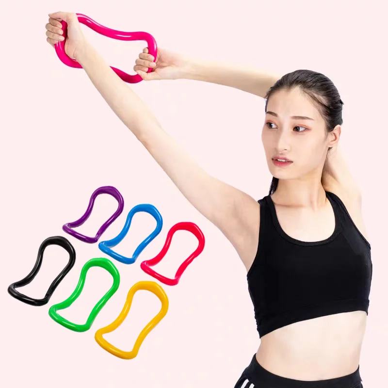 

1PC Equipment Multifunction Yoga Ring Pilates Workout Fitness Circle Training Resistance Support Tool Calf Home, Red/yellow/blue/green/black