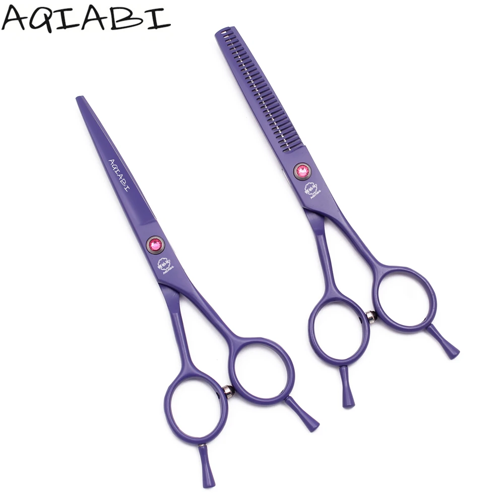 

Barber Scissors 5.5'' JP Stainless Steel Cutting Scissors Thinning Shears Hair Scissors Violet A1012
