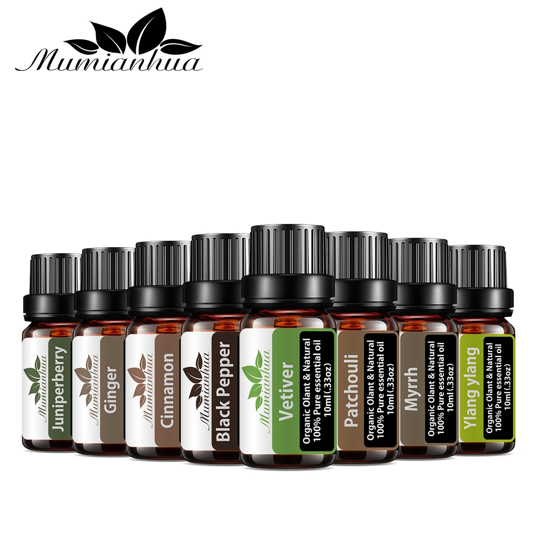

Natural EssentialOil 100% Pure Essential Oil 6pcs 10ml Aromatherapy Gift Set Vetiver Patchouli Myrrh Ylang ylang Cinnamon