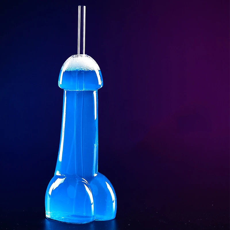 dick shape glass bottle creative for