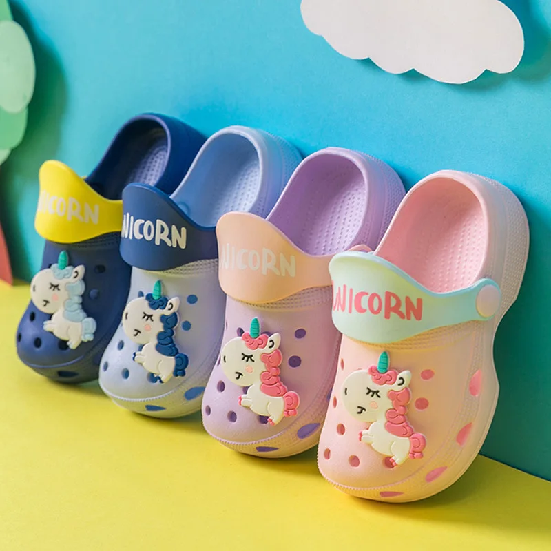 
Wholesale Kids Garden Shoes Cute EVA Unicorn Clogs Children 