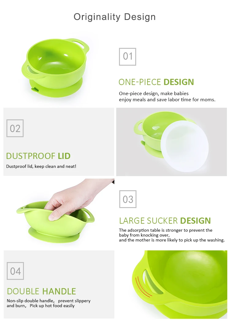 2020 New Ideas Nontoxic Dinner Plate Set Silicone Baby Bowl And Spoon