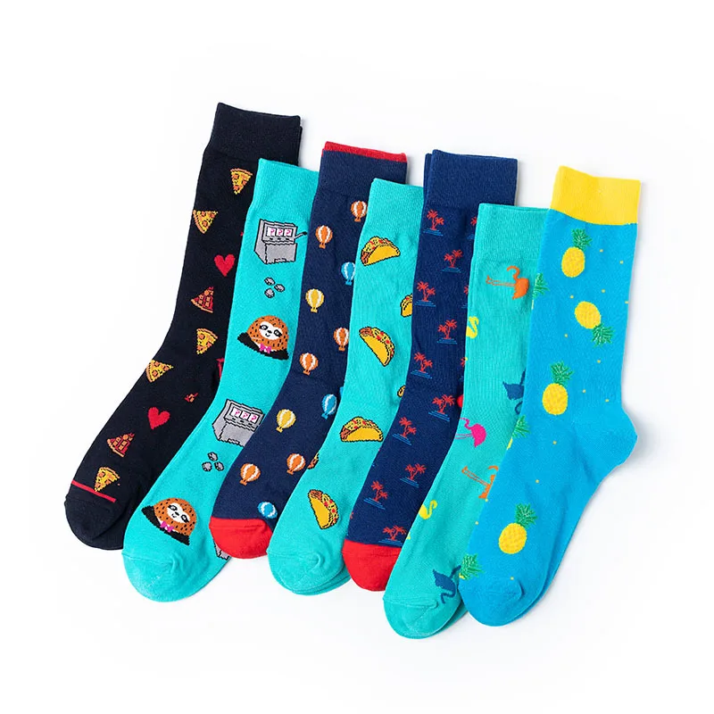 

Autumn 2021 new wholesale men's socks candy color cartoon pattern tube socks personality women long socks