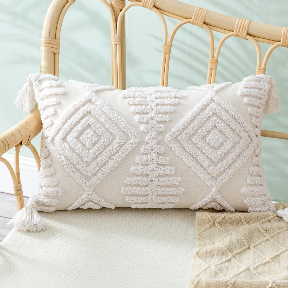 

Luxury Bohemian Moroccan Boho Cushion Covers Cotton Embroidery Boho Cushion Cover Tufted Boho Throw Pillow Cover 18x18 45*45 cm