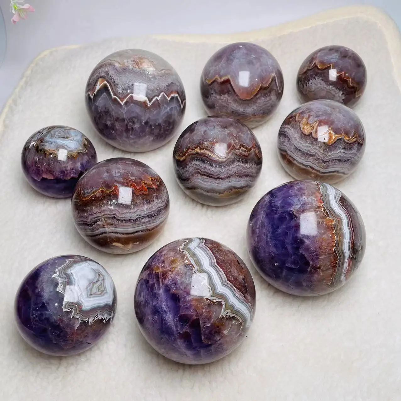 

Crazy Lace Agate Sphere Wholesale Natural Crystal Stone Mexico Agate Amethyst Sphere Crystal Balls For Decoration