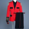 Custom jacquard blue collar tuxedo the master of ceremonies take on two-piece suit