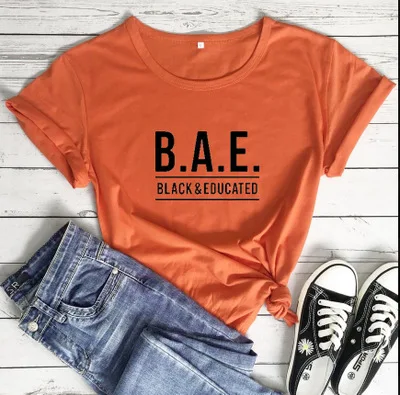 

Black and educated T-shirts 100% cotton T-shirts Black equal rights t shirt