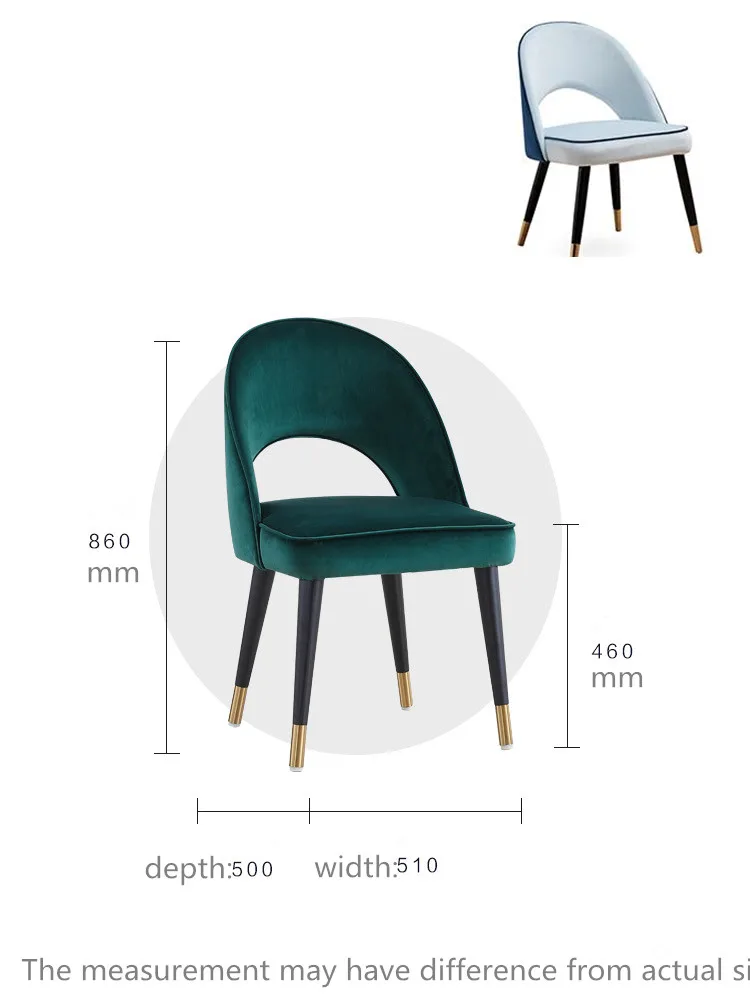 Modern Green Velvet Fabric Dining Table Set Dining Chair For Home