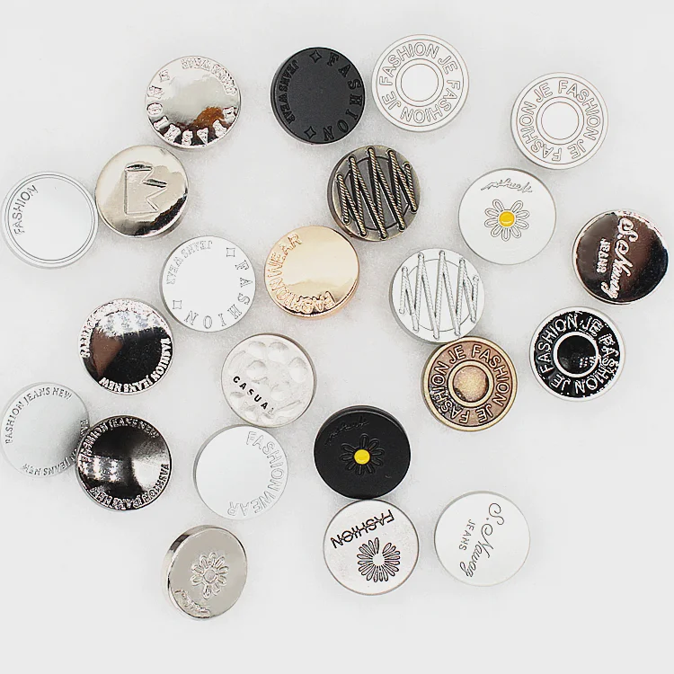 

Customized micro-label embossed high-quality zinc alloy jeans buttons