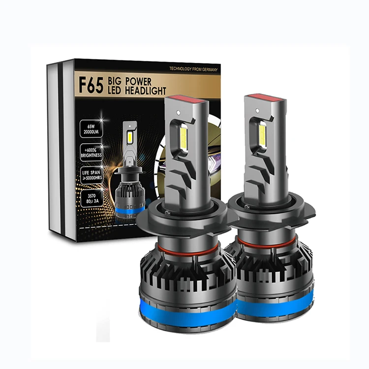 High Power Full Canbus F65 H7 12V 130W 40000LM 6000K 3570 Chip Car LED Headlight Bulbs