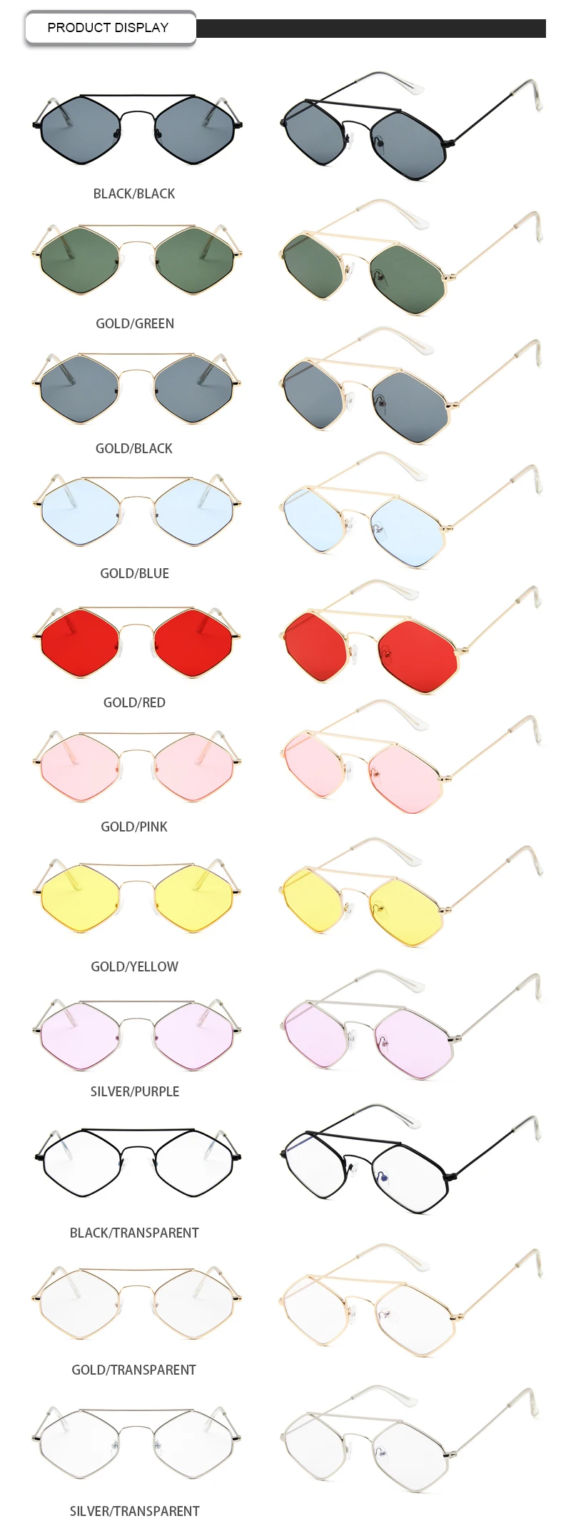 Comfortable Designer Logo Double Nose Bridge UV400 Men Women Rhombus Sunglasses