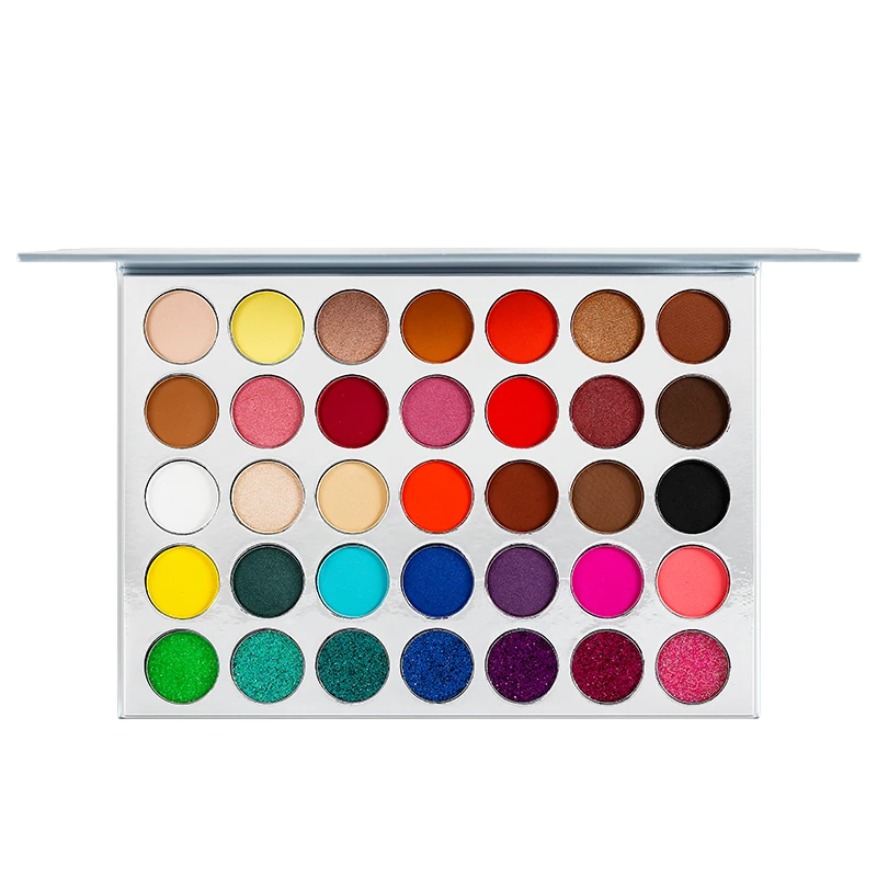 

35 colors no logo spot accept private label matte waterproof eyeshadow