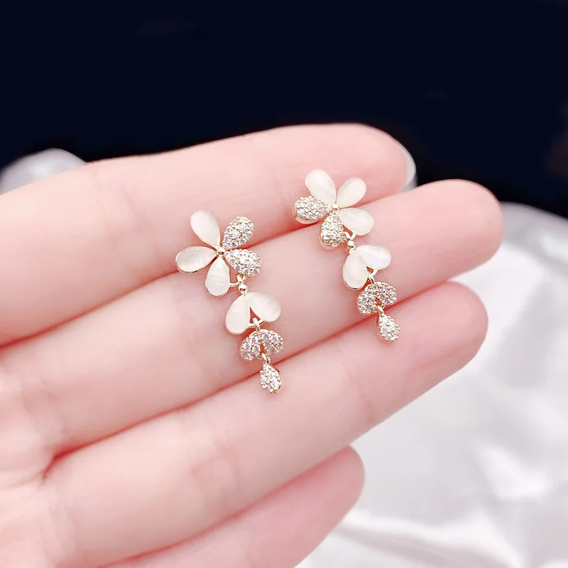 

CZ Crystal Small Peach Heart Drop Earring Cubic Zircon Circle Hoop Earrings Jewelry Trendy Women