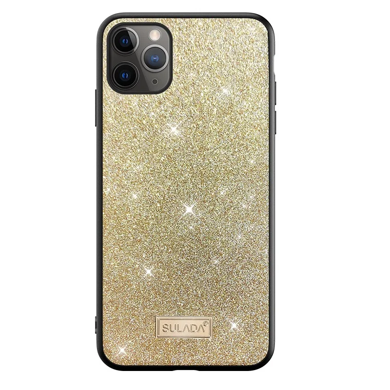 

SULADA Glitter Luxury Case For iPhone 12 13 Pro Max Leather Metal Logo Phone Case For iPhone 13 Pro max JE-064
