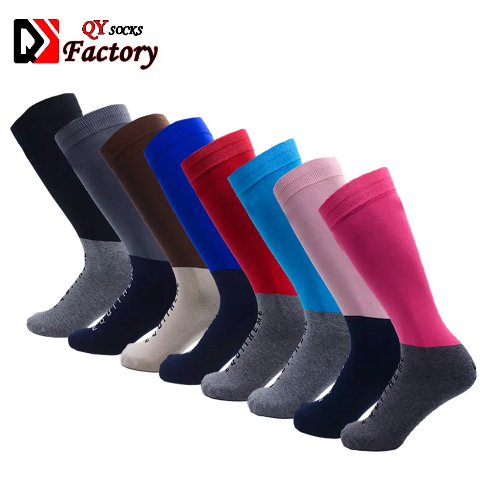 

Custom Logo Nylon Cotton Knee High Horse Riding Equestrian Socks, Custom color