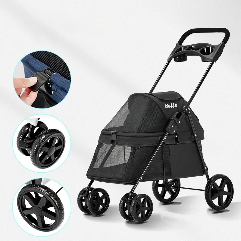 

Lealoncat SP01 Luxury Designer 4 wheels portable dog foldable pet stroller
