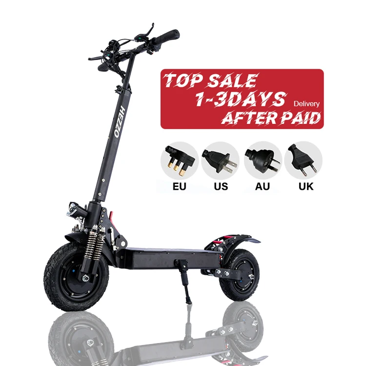 

2022 HEZZO free shipping 11inch 48V 2400W dual motor electric scooter 20AH Foldable Off Road fat tire kick EScooters for Adult