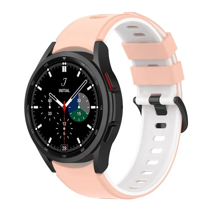 

New Arrival Soft Skin Two-Tone Dual color Silicone Watch Band Strap For Samsung Galaxy Watch 4/4Classic 40MM 42MM 44MM 46MM, Customized