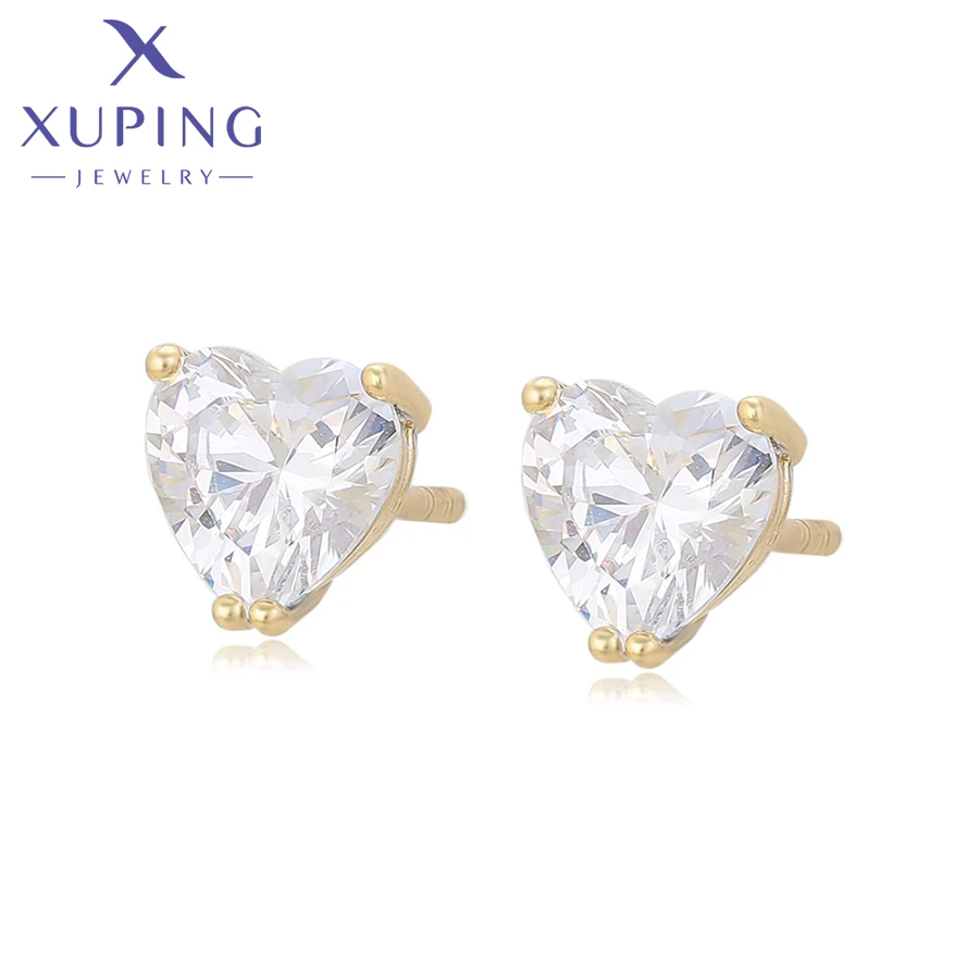 

X000702096 Xuping Jewelry fashion heart shaped earring 14K gold color special charming exquisite Valentine's Day Gift earring