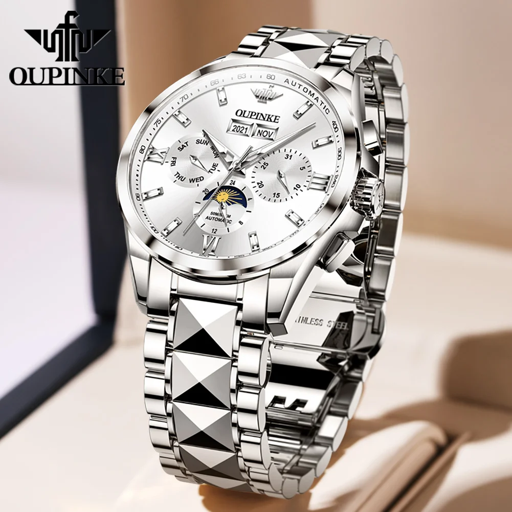 

OUPINKE 3201 Watches Automatic Men Luxury Tourbillon Mechanical Luxury Brand Wrist Stainless Steel Business Automatic Watches