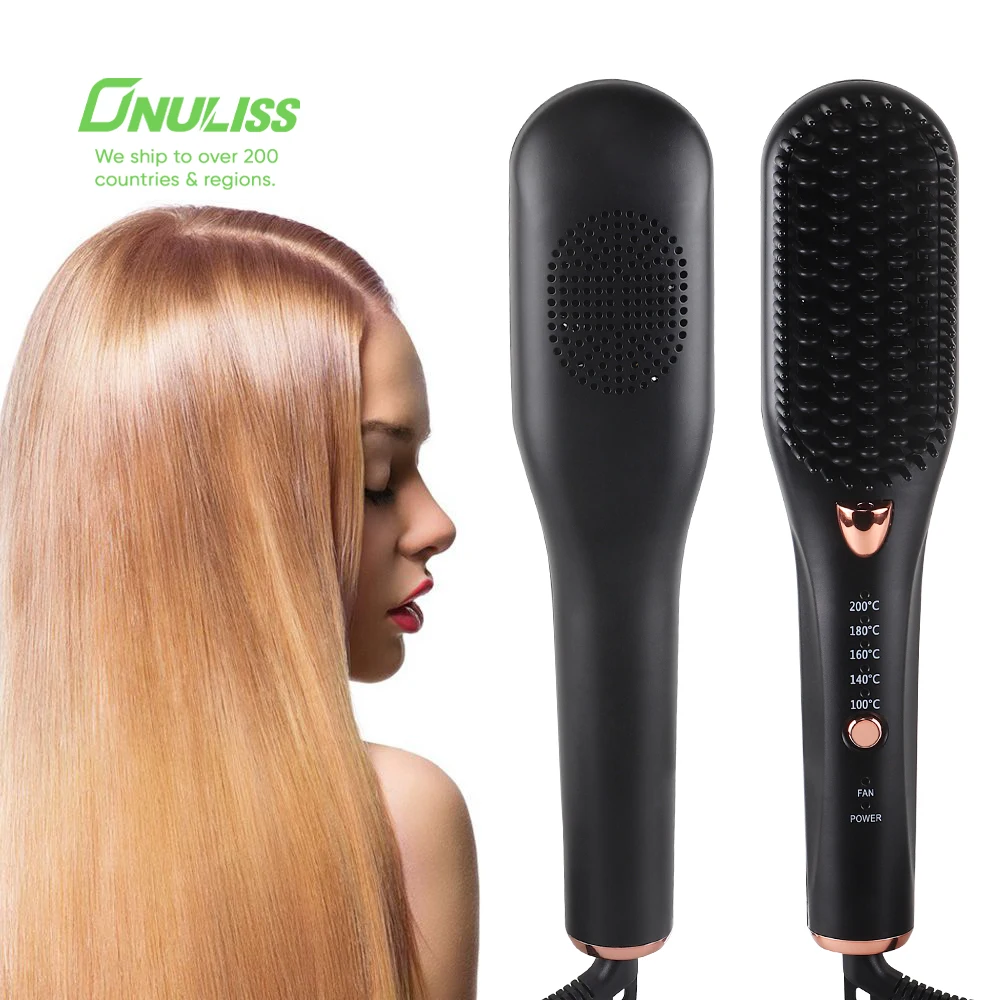 

New Design Ionic Hair Straightening Brush Hot Comb Hair Flat Iron Electric Hair Straightener Comb