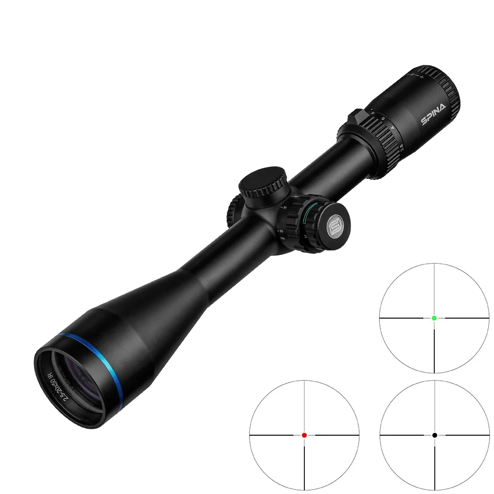 

Spina Optics 2.5-20x50 Riflescope Adjustable Green Red Dot Hunting Light Tactical Scope Dot Reticle Optical Rifle Scope
