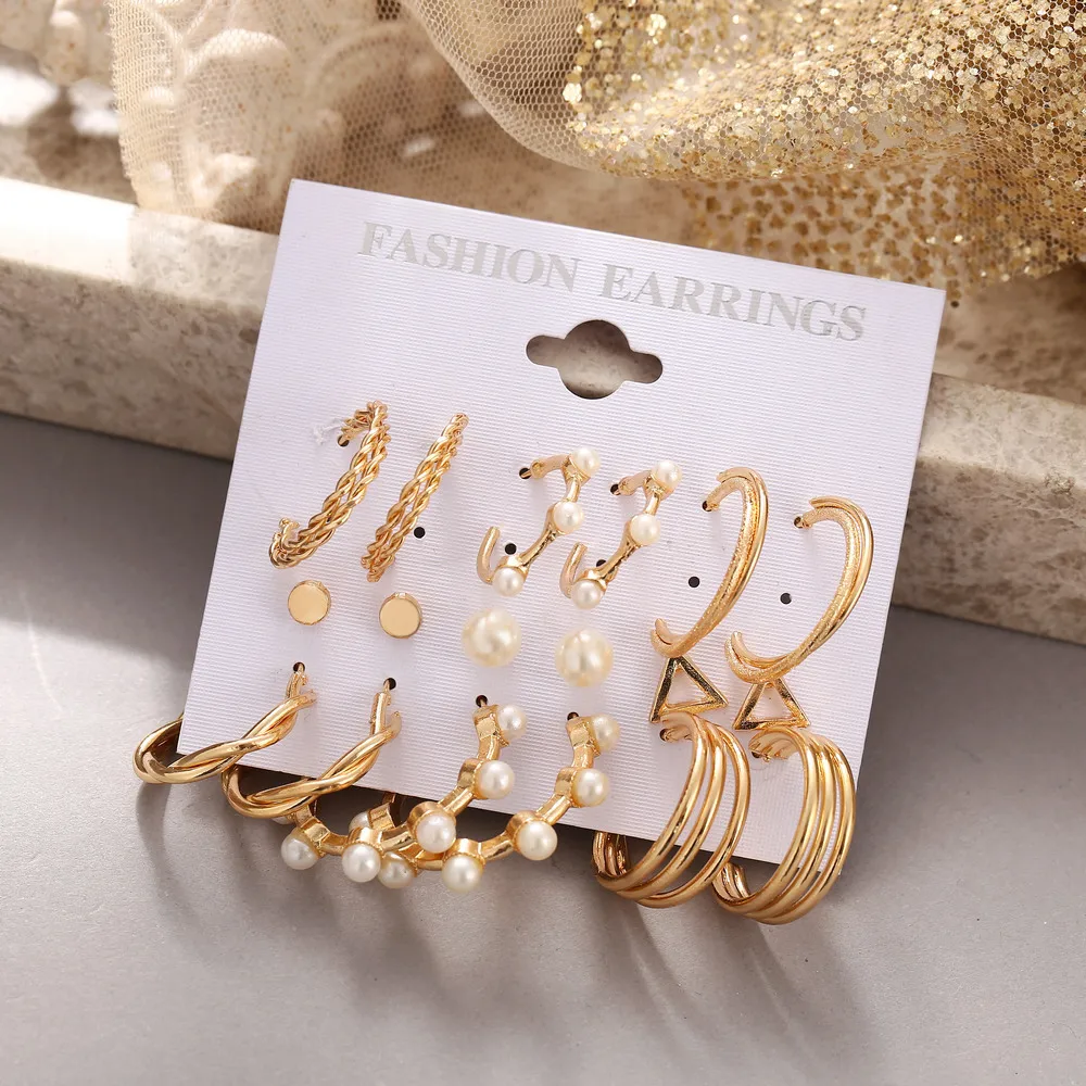 

Fashion gold pearl stud earrings for women wholesale N2104209, As pic