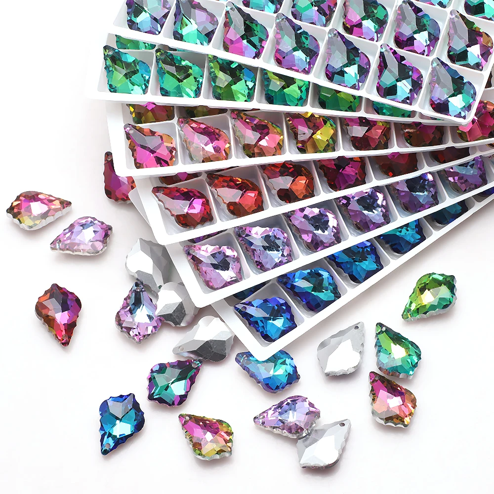 

11x16mm Maple Glass Beads For Jewelry Making Baroque Silver Bottom Crystal Earring Pendant Necklace Bracelets DIY Crafts Charms