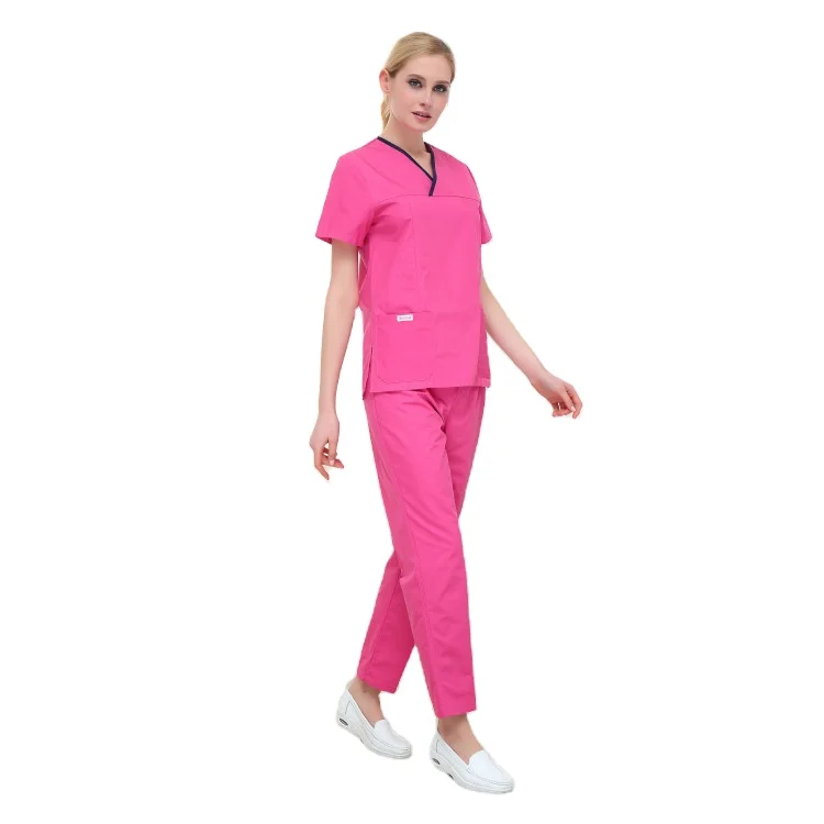 

Hot selling Hospital nurseing uniform unisex srubs suitshort sleeve top scrubs scrub set uniforms, Customized