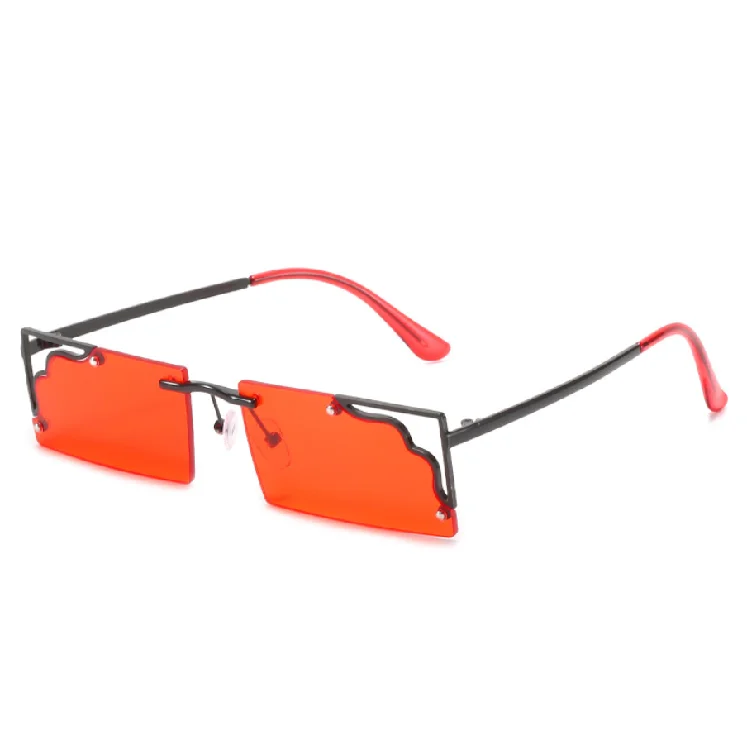 

2021 new half frame metal cut edge retro port wind net red big frame glasses sunglasses, 6 colors