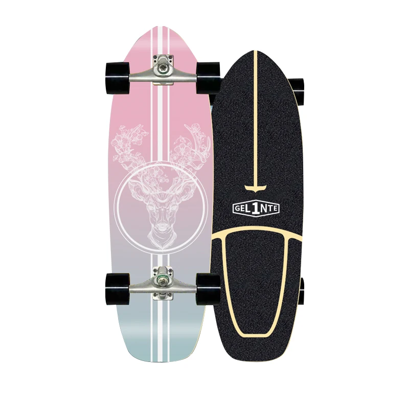 

Pink Deer Pattern CX4 Skate Board Longboard Surfskate Direct Custom Logo Skateboard Land Surfskate