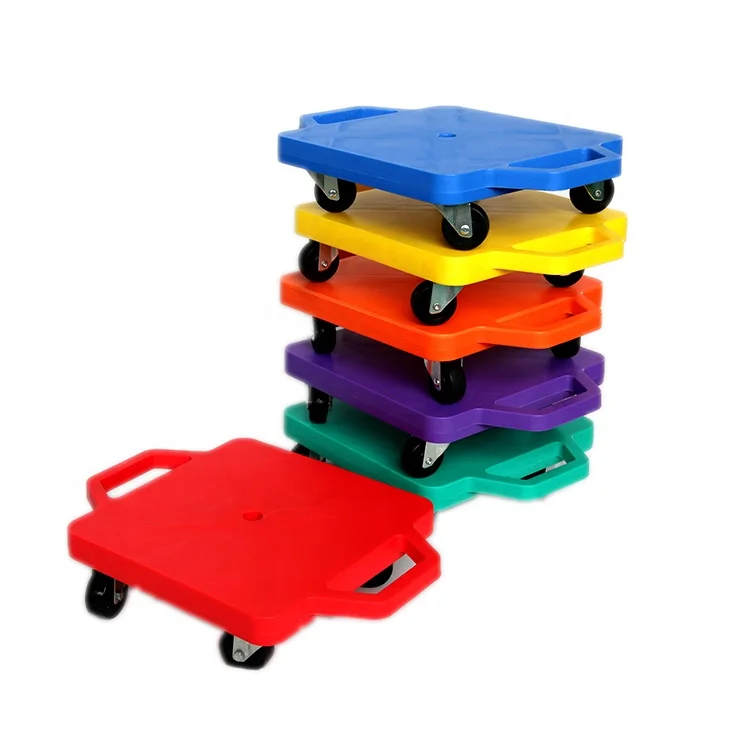 

Safety Gym Class Manual 4 Casters Plastic Kids Sitting Scooter Board