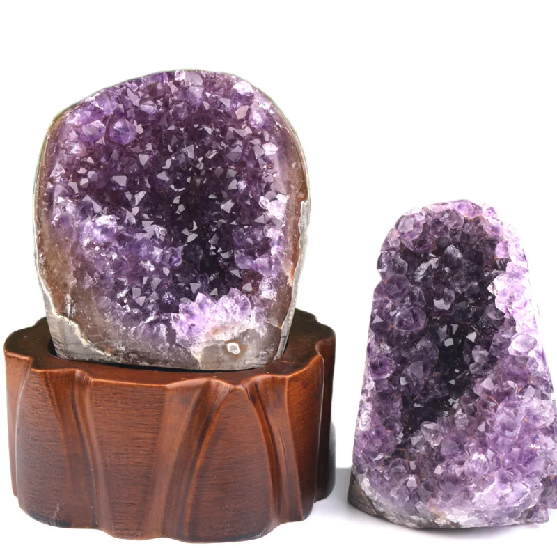 

Small amethyst cathedral raw amethyst geode natural rough stone crystals cluster for home decoration