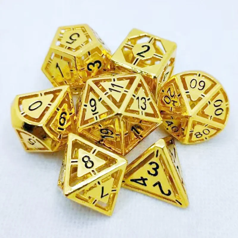 

Polyhedron D20 DND Dice custom metal hollow dice set