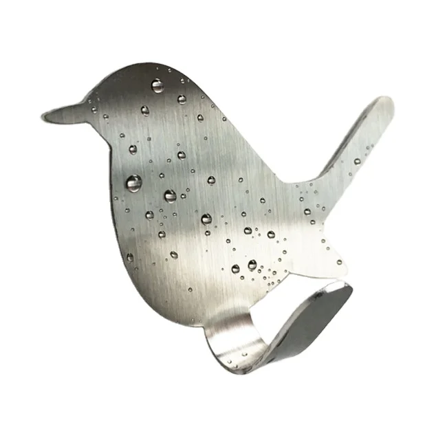 

Creative Animal Bird Shape Simple Stainless Steel Cloth Hooks Pure Color Seamless Home Wall Hanging Sticker Hanger