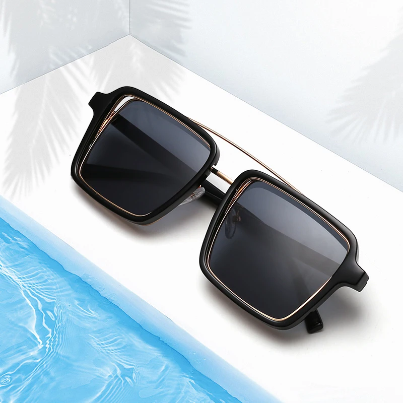 

RENNES Big Frame Sunglasses Fashion Day and Night Vision Sunglasses Square Driving Eyewear Metal Frame Sonnenbrille