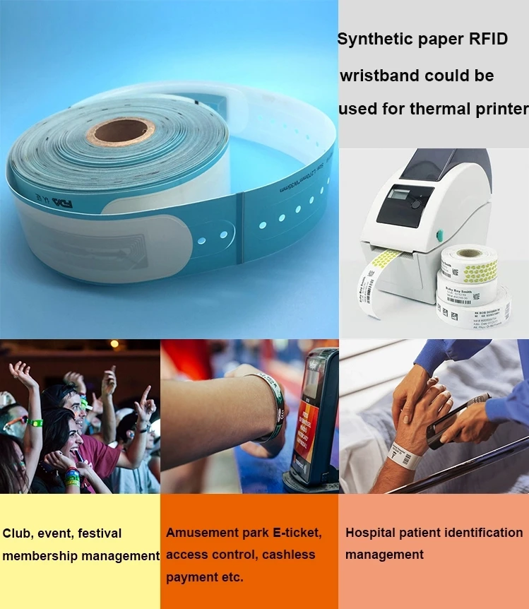 Custom Printable Patient Tracking Waterproof Rfid Bracelet Nfc Uhf