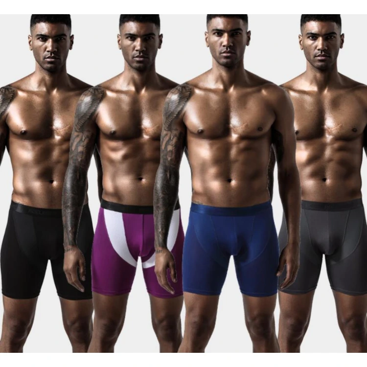 

Dropshipping Solid Color Ice Silk Seamless Underwear Men's Classic Stretch Shorts