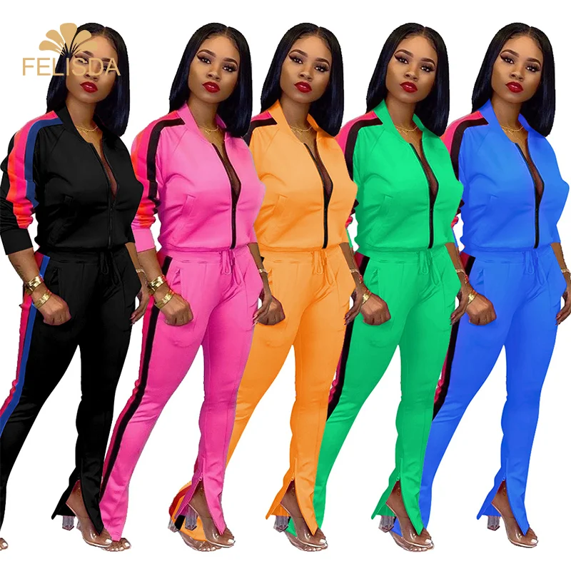 

Custom Zip Cardigan Joggers Women Sports Sets Long Sleeve Jacket Autumn Fashion Tracksuit Sweatsuit Casual Jogging Wholesale