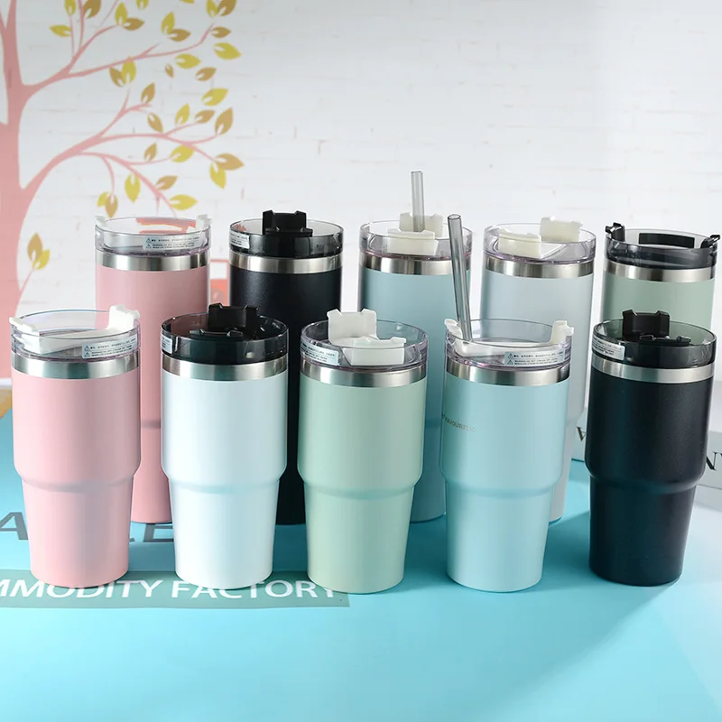 

EE114 20oz 30oz Stainless Steel Water Bottles Coffee Mug Car Water Cup with Straw Lid Blank Sublimation Vacuum Insulated Tumbler