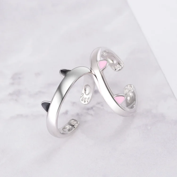 

Fashion Cat Ear Ring for Women Trendy 925 Sterling Silver Jewelry Engagement Gift