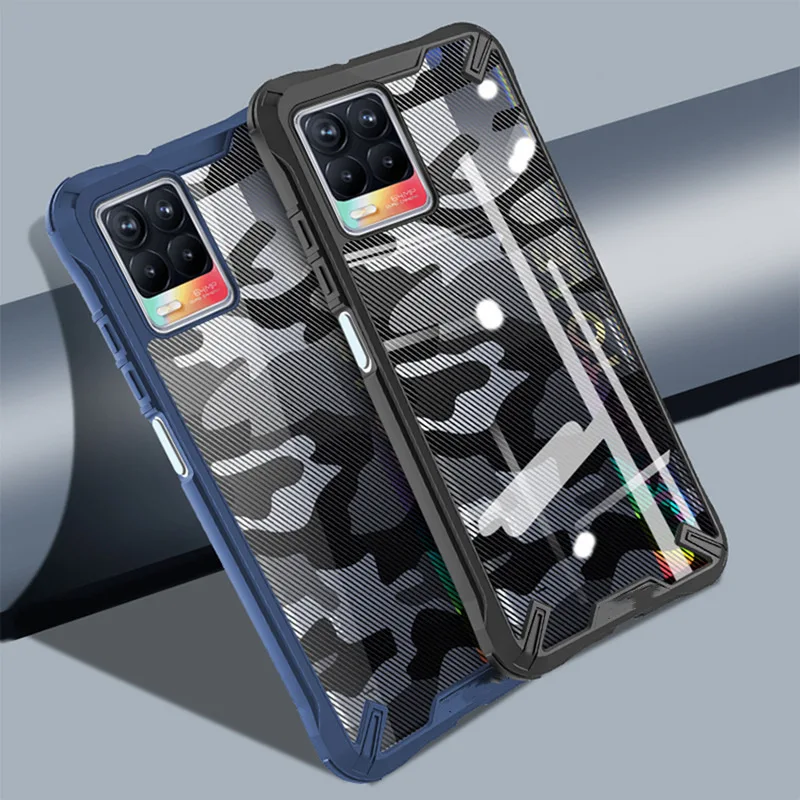 

For Realme 8 Pro Back Case Cover Military Grade TPU Case Camouflage Acrylic ShockProof Slim Phone Case For Realme 8 Pro Cover