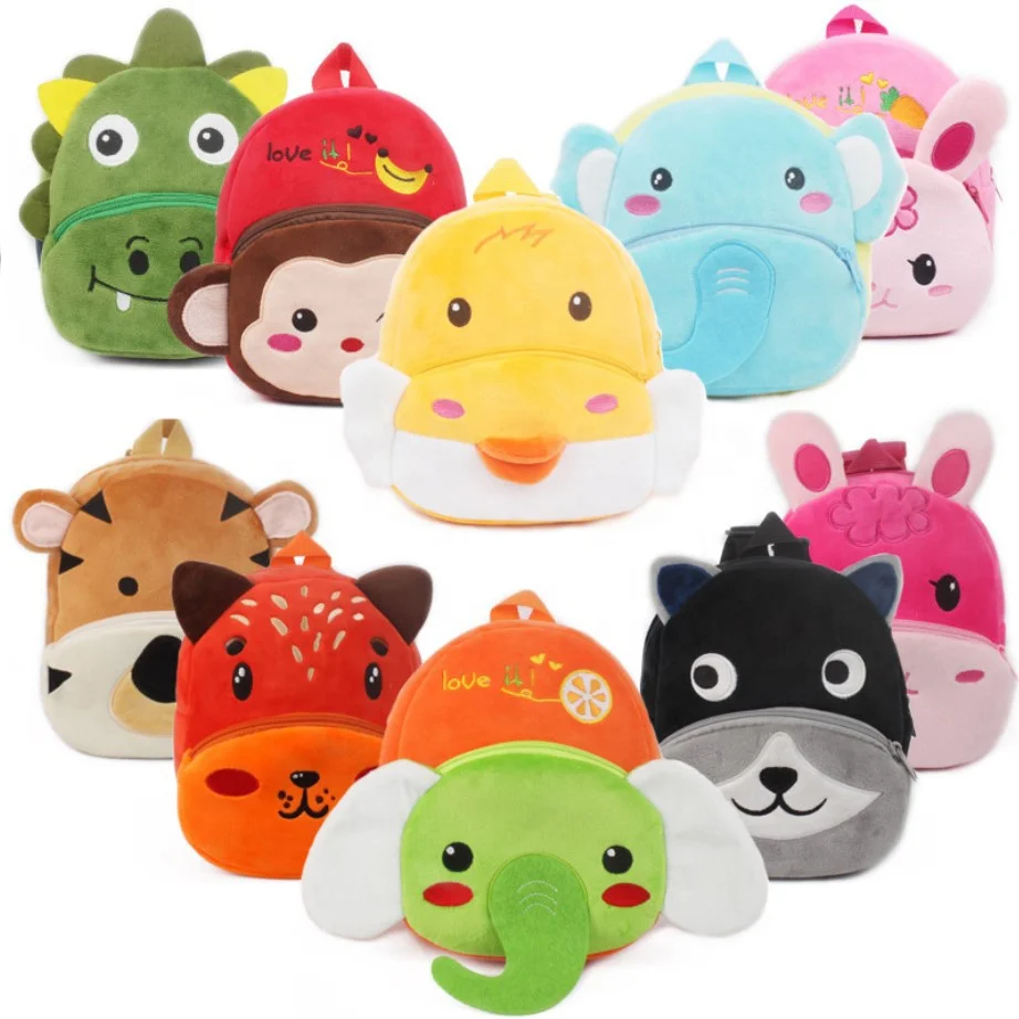 

Wholesale New Children Plush Backpack Cartoon animals Bags Baby School Bags Cute Child Schoolbag for Kindergarten Girls Gift, As the pictures shown