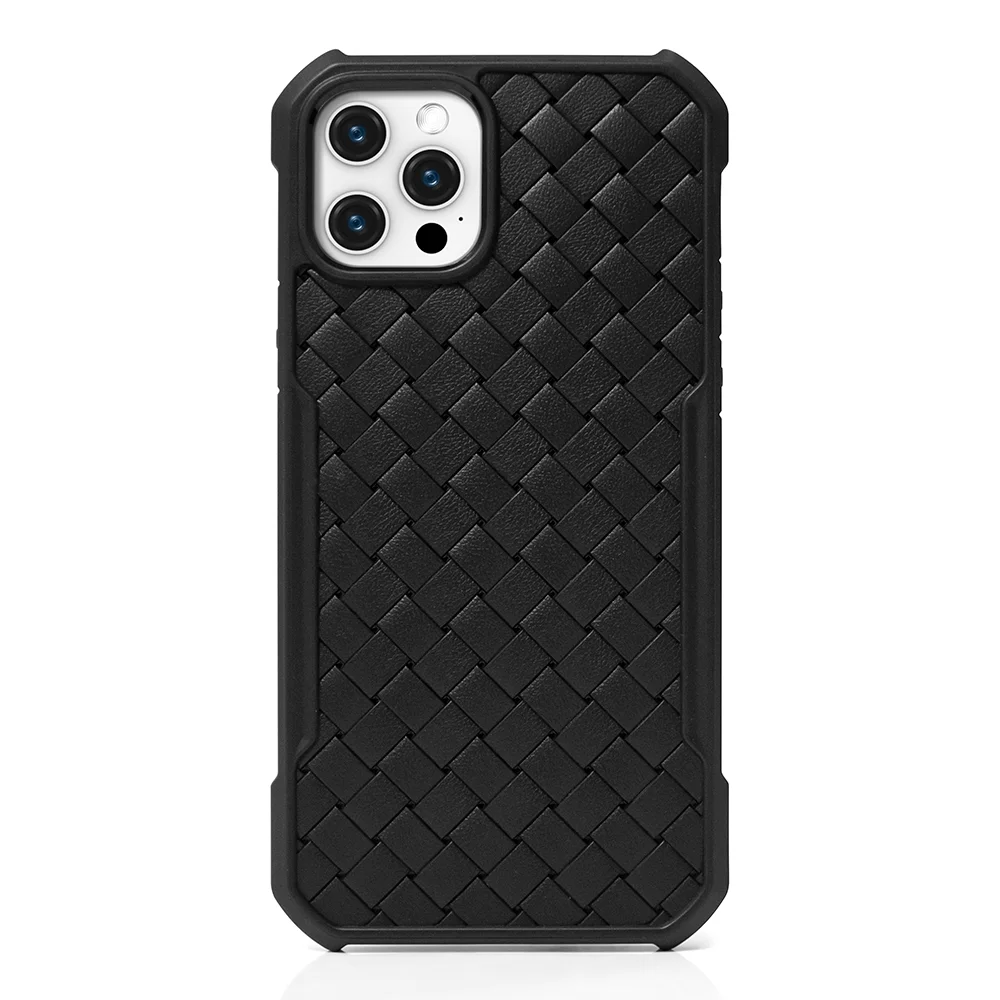 

Hot Selling for iPhone 12 Phone Case Black Woven Design Soft Thin TPU Cover Xr X Xs Max for i Phone 7 8 Mobile Phone Shell, Custom