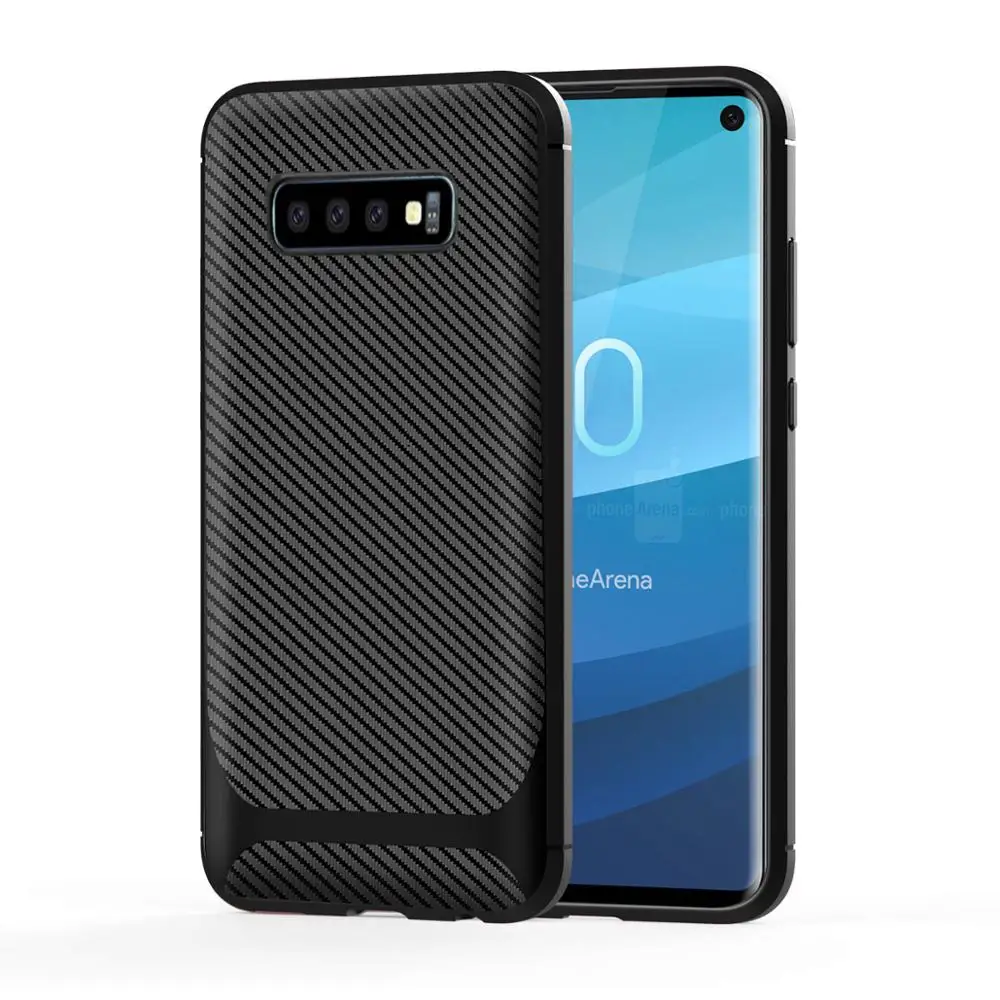 

HOCAYU The Newest Black Carbon Fiber Mobile Phone Shell For Samsung Galaxy S10 S10 Lite S10 Plus Mobile Case