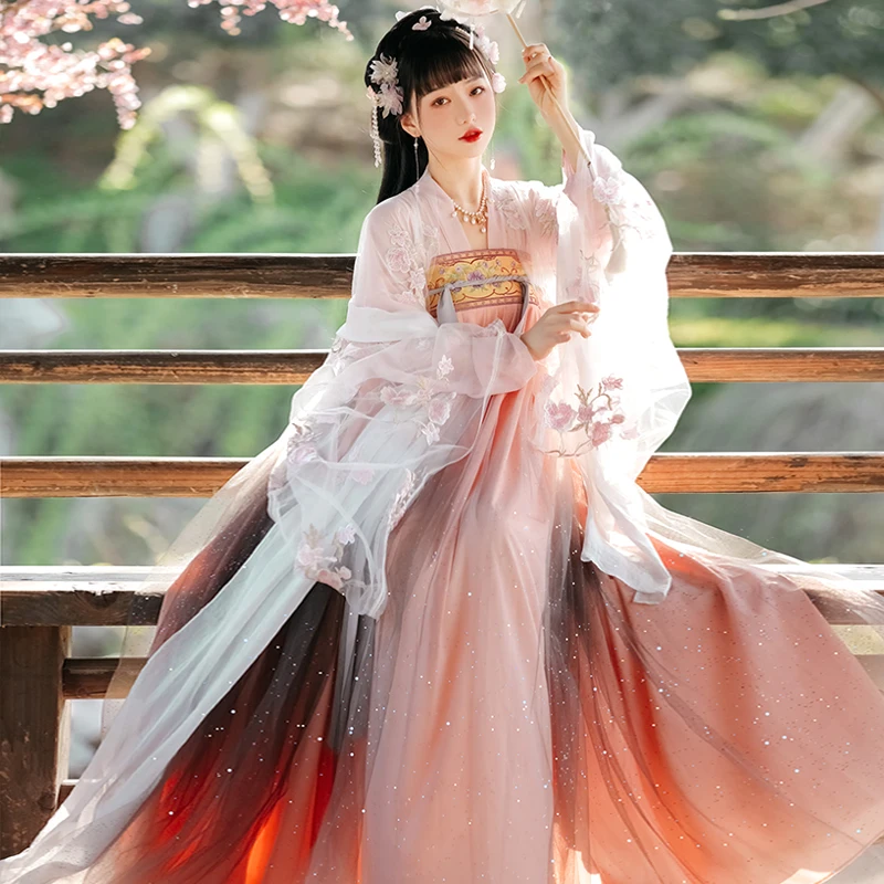 

Summer Chinese Hanfu Princess Dress Women Fairy Folk with Kimono Female Dance Oriental Chinesecostume